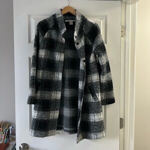 Grayscale Plaid Coat